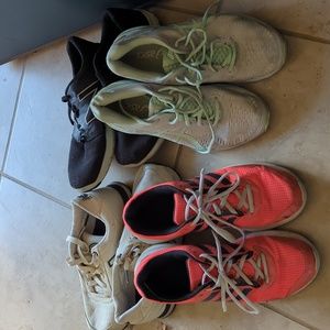 Well worn tennis shoes